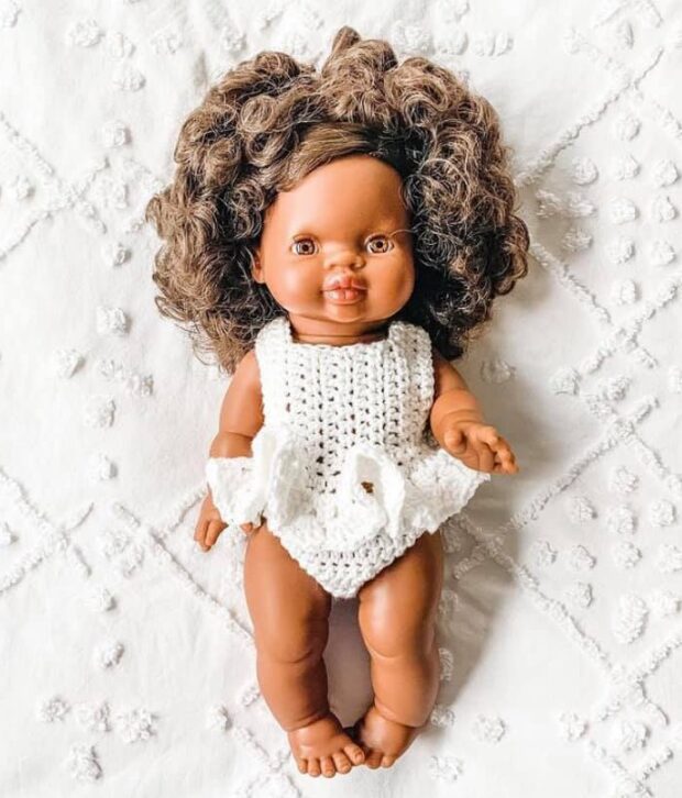 doll clothes crochet white set