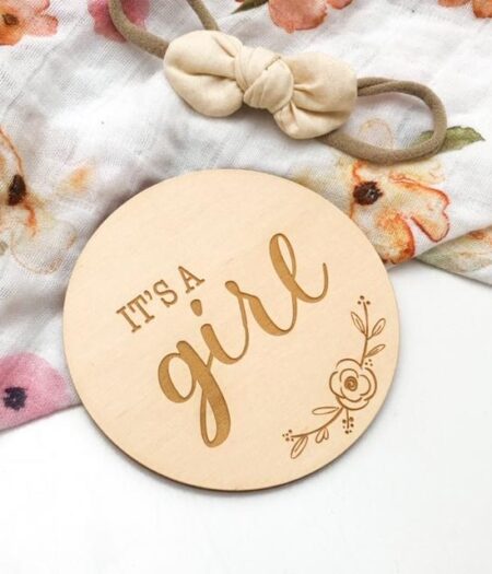 one chew plaque its a girl floral