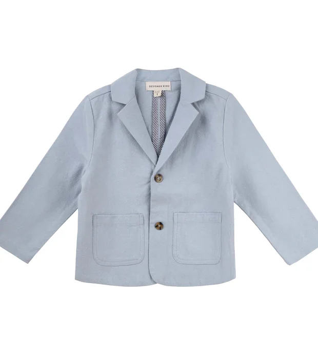 designer kidz oscar linen suit jacket ice blue