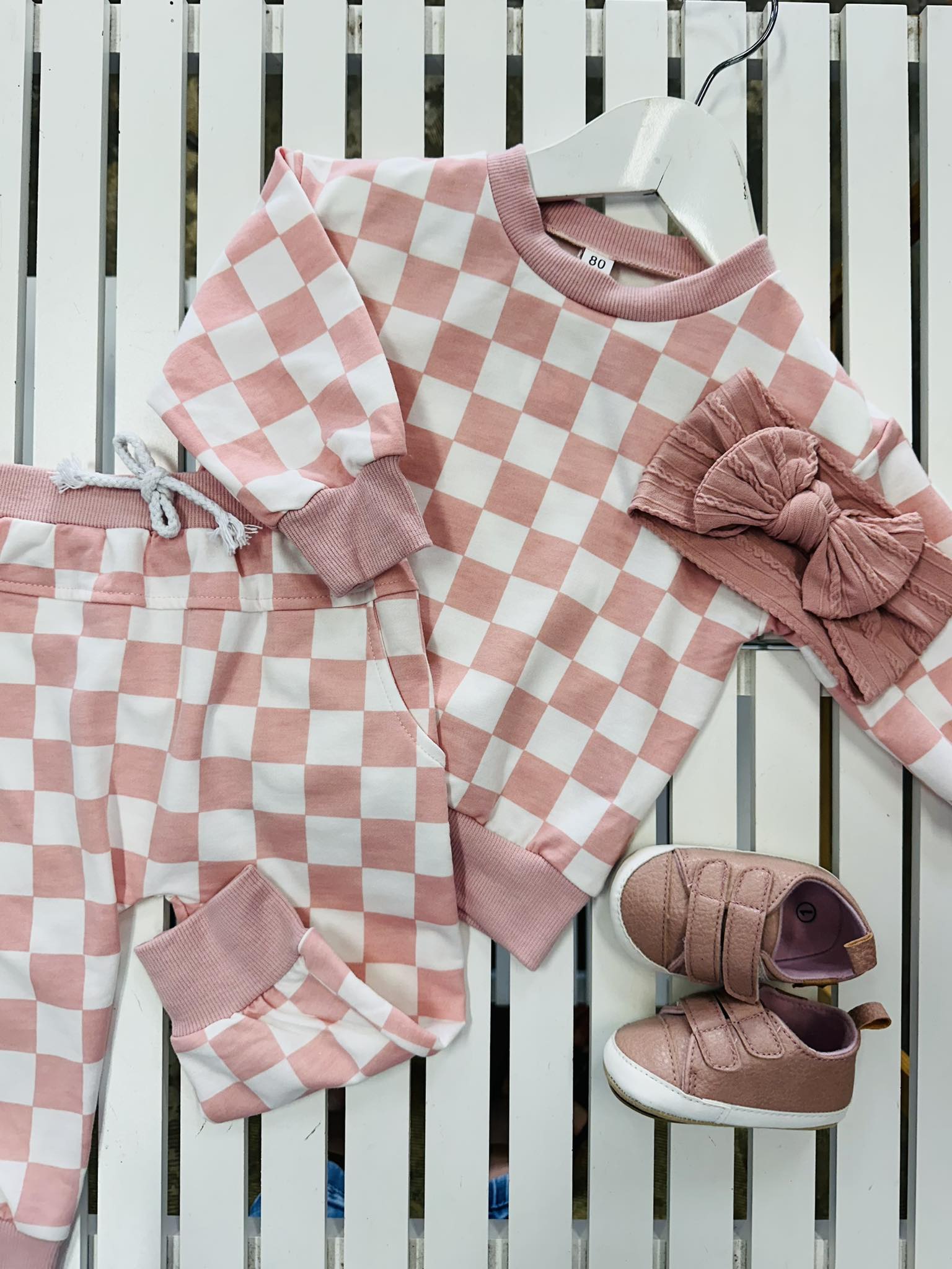 pink check trackie 1